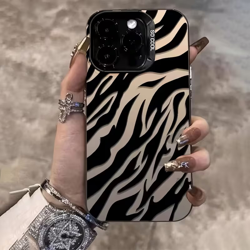 Apple Iphone 16 - ゼブラ柄ブラックアドバンスドIMD耐衝撃カバー iPhone 18 17 16 15