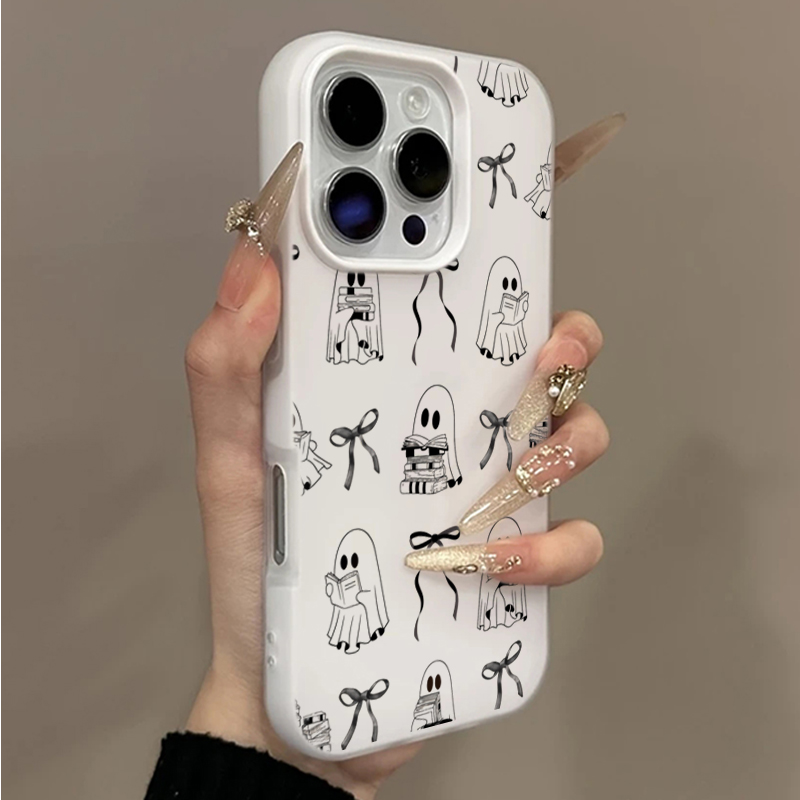 Apple Iphone 16 - かわいいハロウィンブックゴーストボウのiPhoneケース iPhone 17 16 14 15