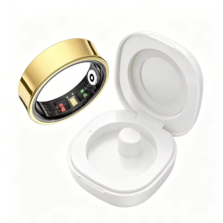 Temperature Ring Skin - R09スマートリング（男女兼用）、充電ケース付き、心拍数・血中酸素・皮膚温度モニター、5ATM防水、Android/iOS対応