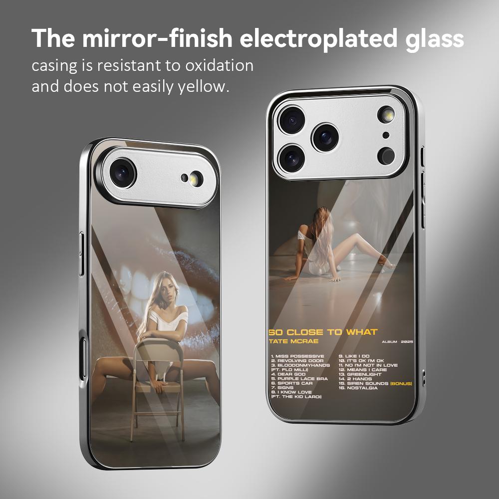Apple Iphone 15 Pro Max - 歌手T-Tate McRaeのiPhoneケース、iPhone 17、16、15、14、13、12 Pro Max Plus対応、電気メッキメタルバンパー、耐衝撃ケース