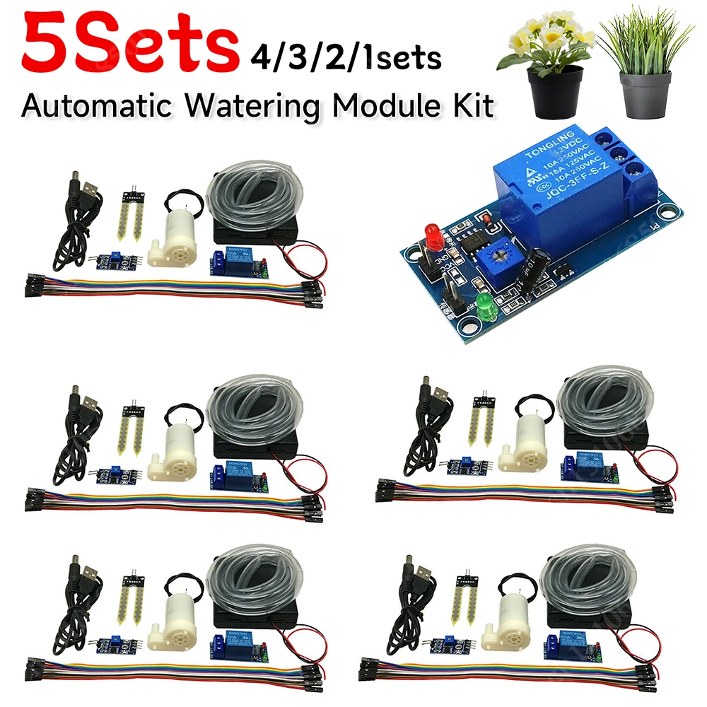 Hydration Sensor Skin - Arduino用の自動散水モジュールキット,ウォーターポンプ,土壌水分センサー,ミニポンプ,50cmホース,DIY