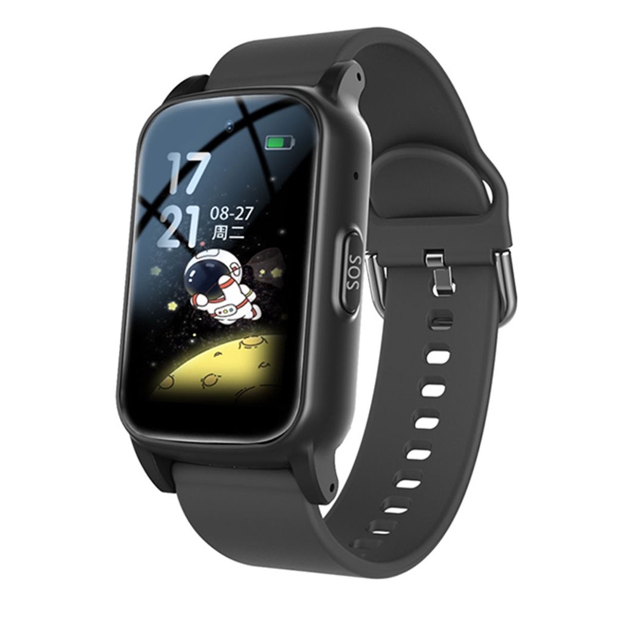Fall Detection Watch - 4G対応高齢者向けスマートウォッチ、GPS、SOS、転倒検知緊急サポート、AI健康モニタリング機能搭載、高齢者向けブラックA