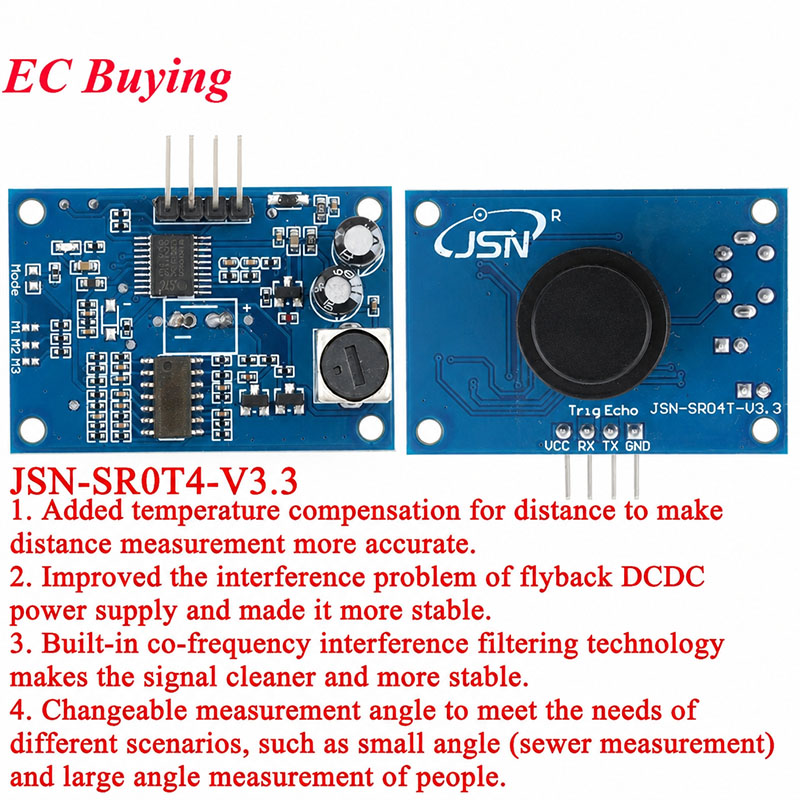 防水超音波モジュール JSN-SR04T 3.0 JSN S - Hydration Sensor Skin のレビューと価格