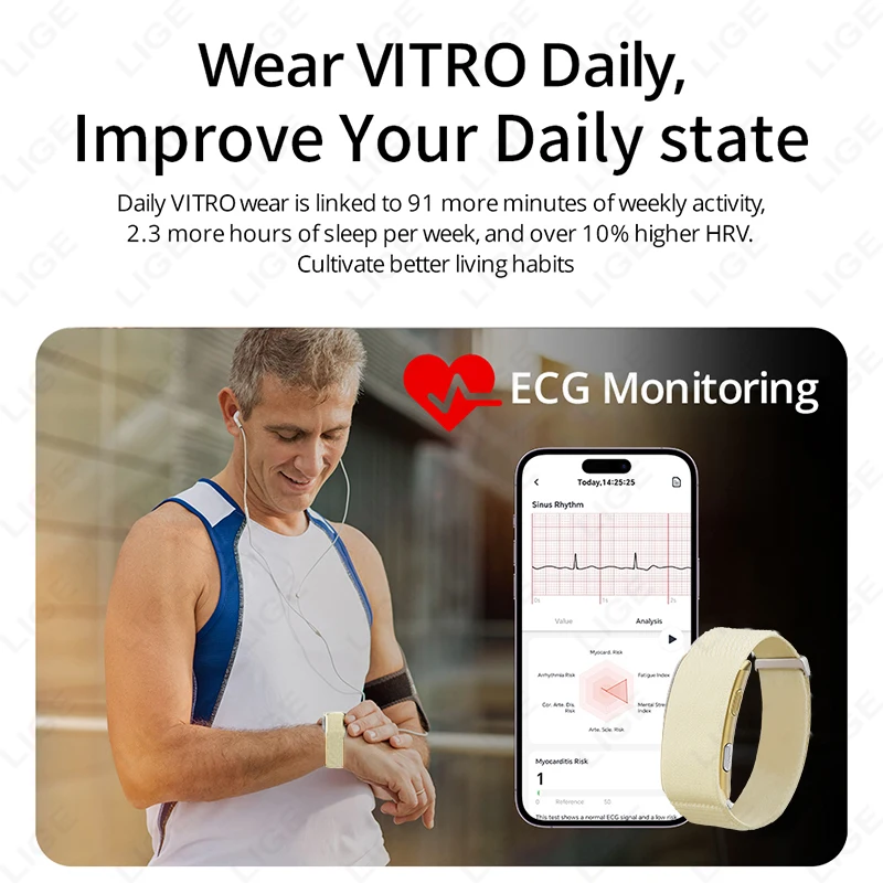 男性スマートウォッチ ECG 健康血圧睡眠モニター転倒検出  - Fall Detection Watch のレビューと価格